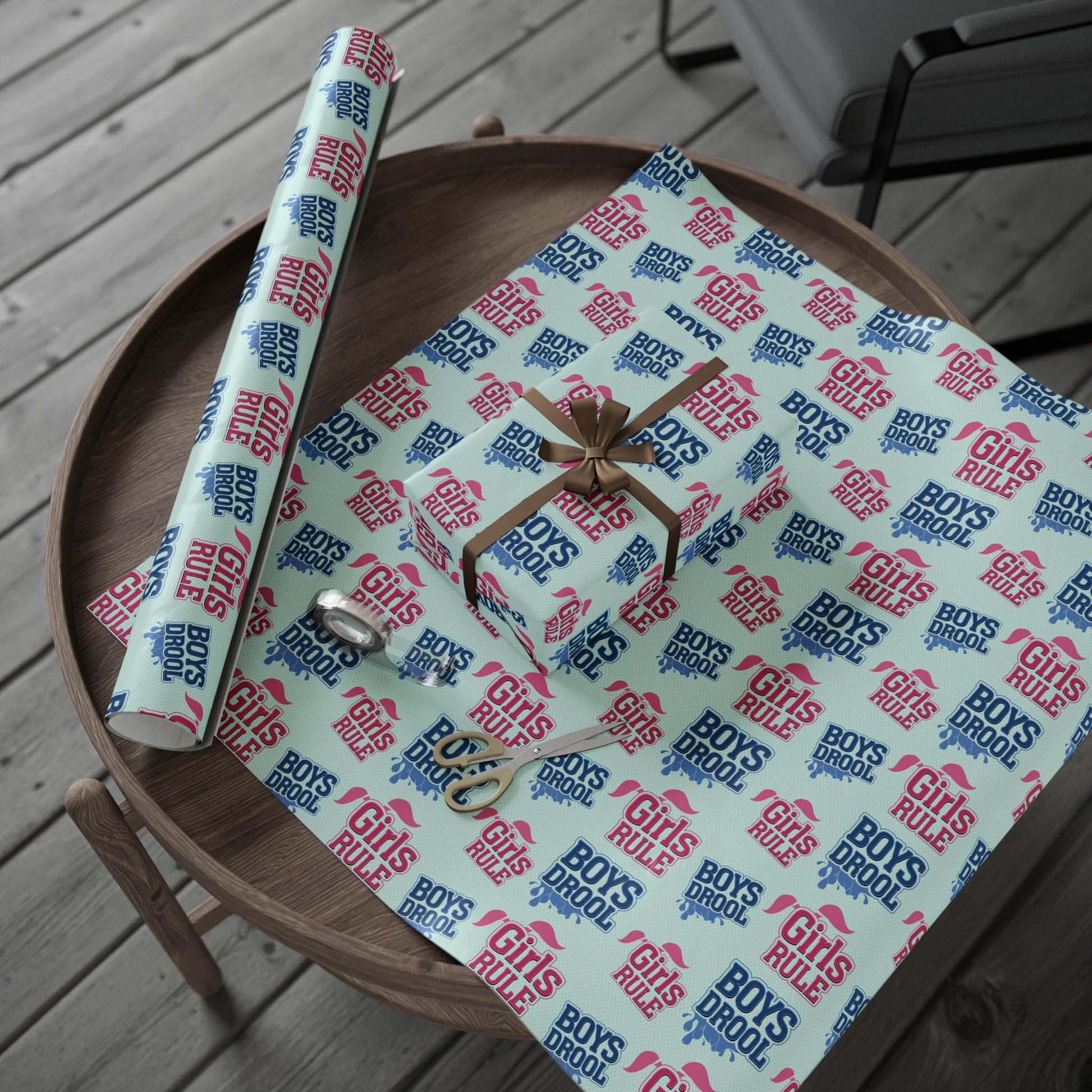 Girls Rule Boys Drool Wrapping Paper — product image
