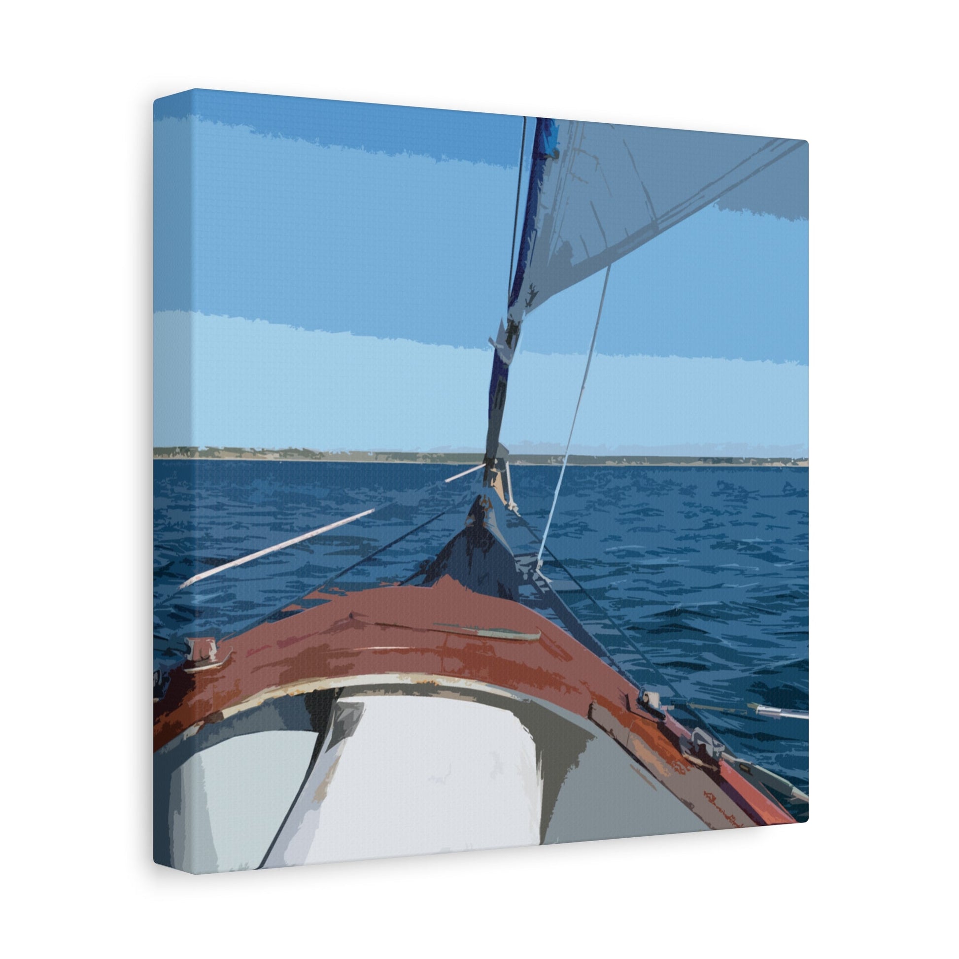 10″ x 10″ / 1.25" Canvas Cape Cod Sailboat | Matte Canvas, Stretched, 1.25" | Square Wall Art