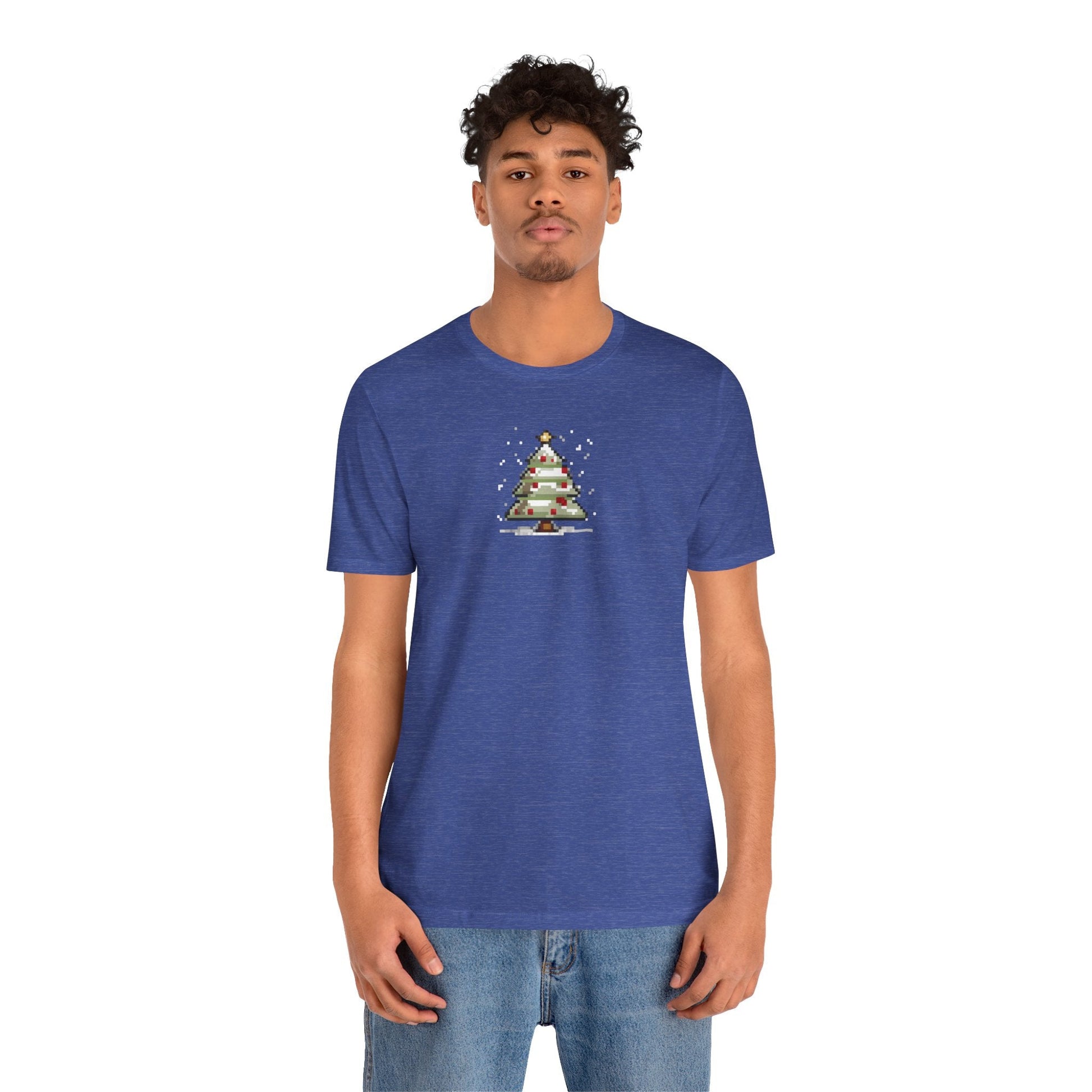 T-Shirt 8-bit Xmas Tree Unisex T-Shirt | Lightweight Jersey Tee | Graphic Shirts for All Seasons