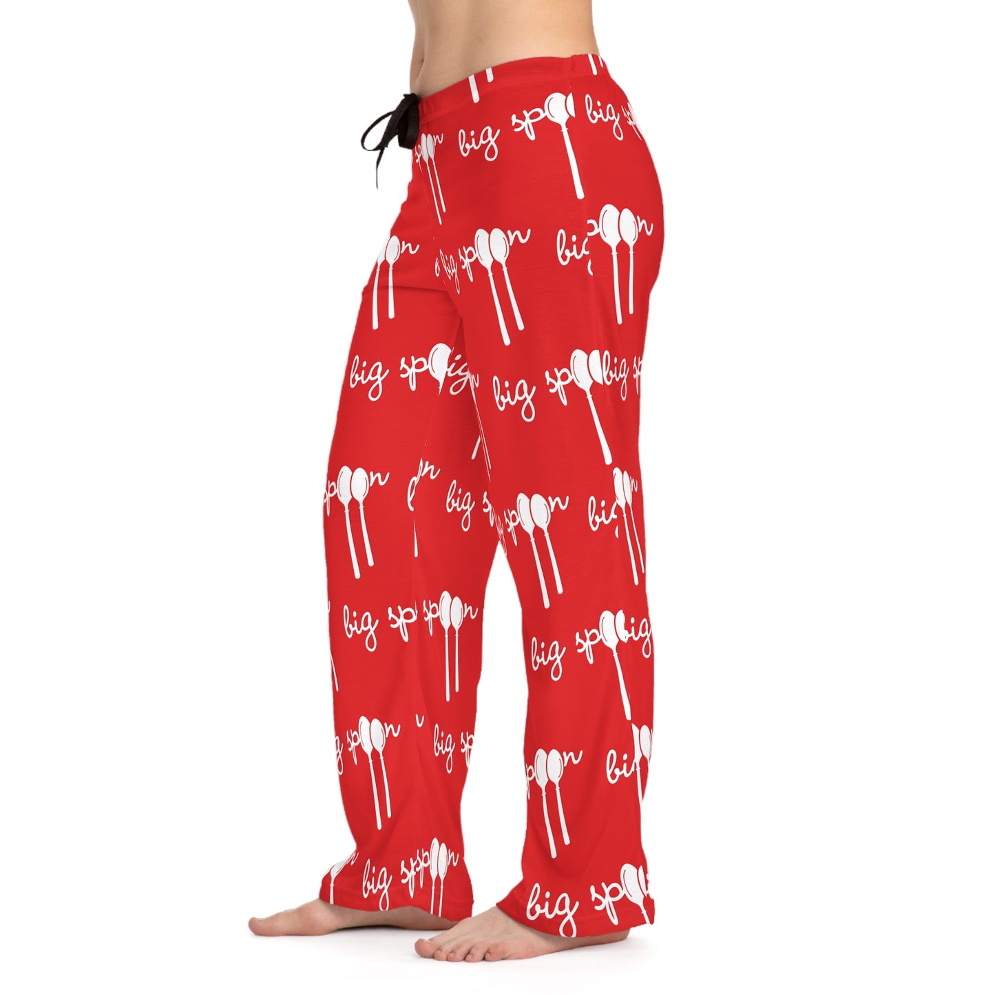 Women’s ‘Big Spoon’ Red Pajama Bottoms | Loungewear for Big & Little Spoons | Perfect Valentine’s Day Gift for Couples