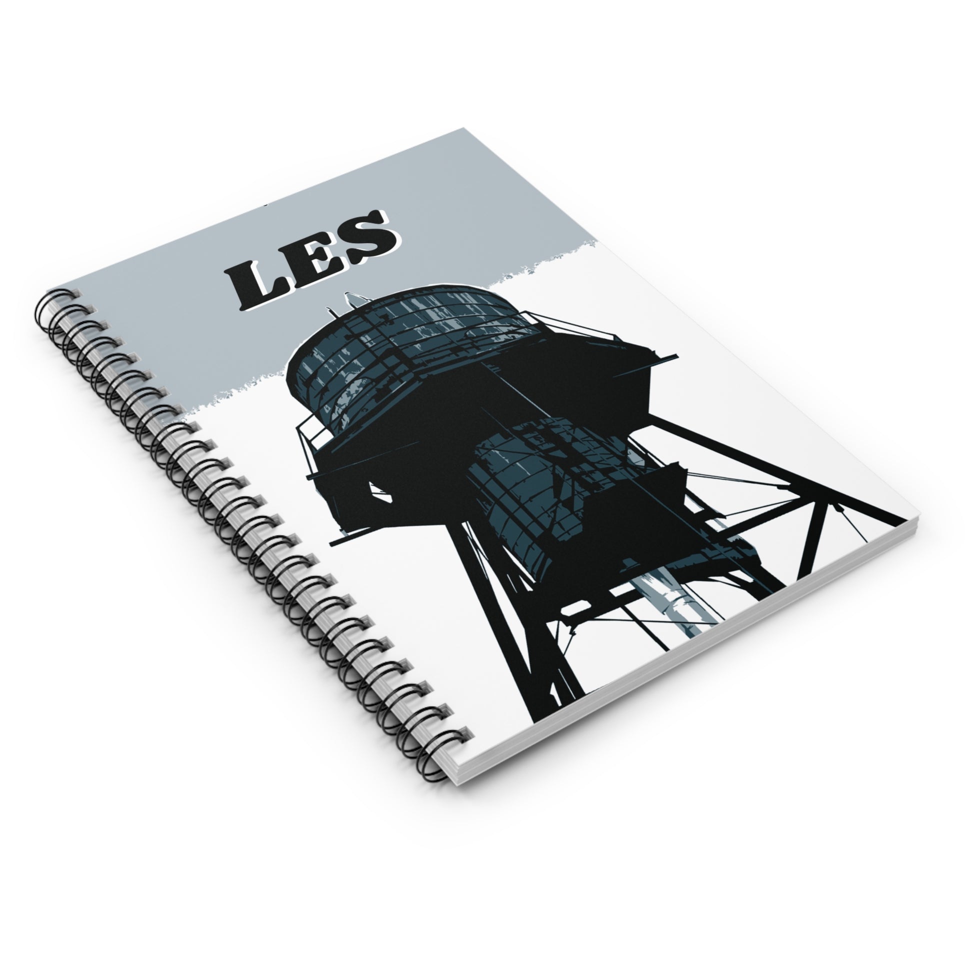 NYC Water Tower Ruled Line Spiral Notebook — Graphic — Detail