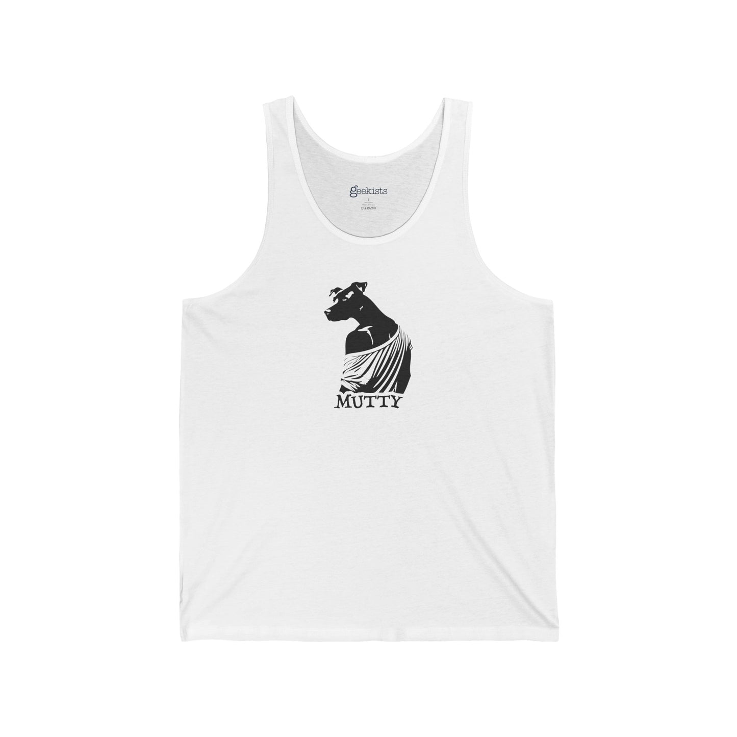 Mutty Dog Unisex Tank Top – Funny Dog Graphic Muscle Tee for Summer Nerds | Made in USA