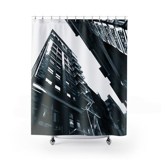 SoHo NYC Grunge Fabric Shower Curtain — Graphic — Front