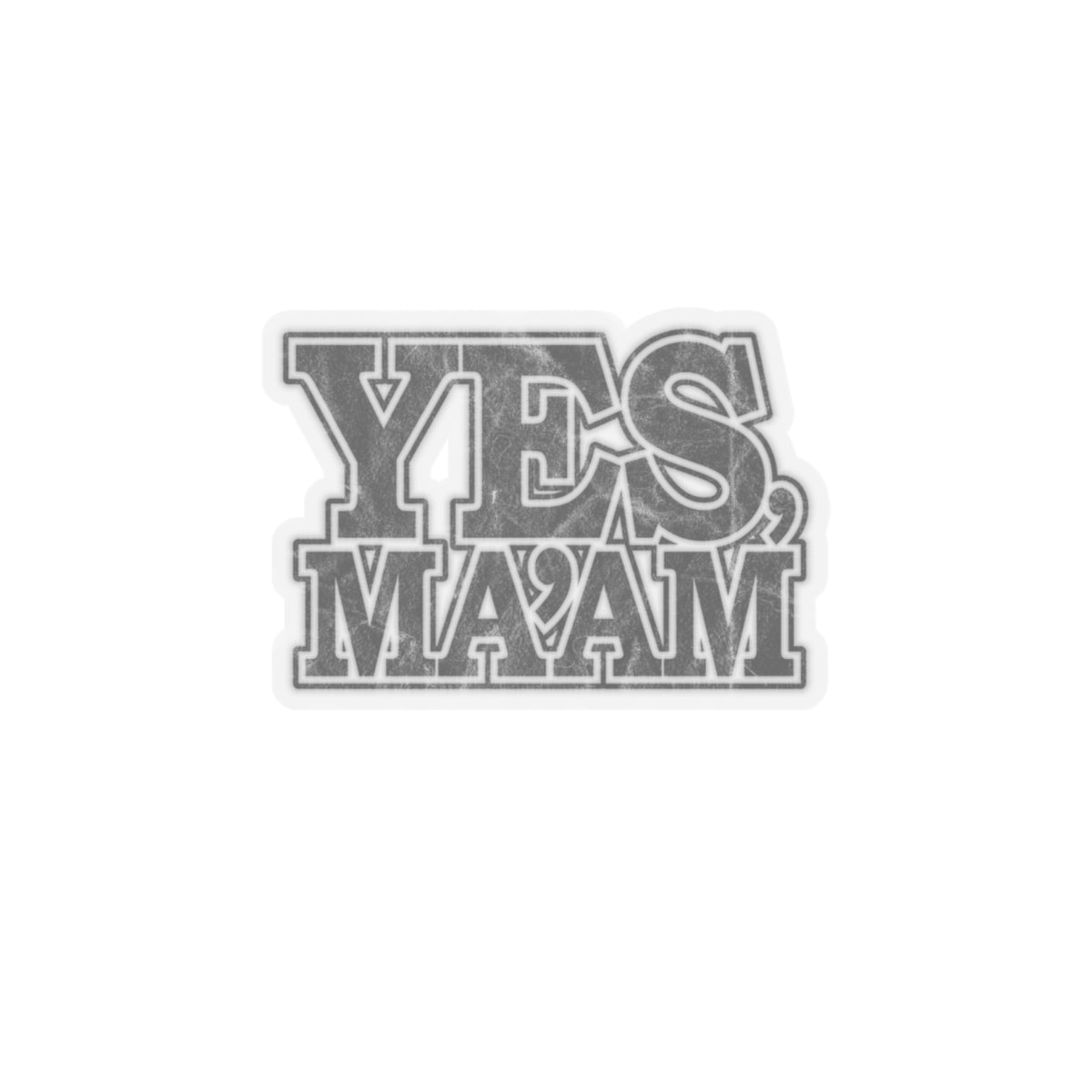 yes ma’am alpha military nerd decal sticker – distressed yes ma’am graphic – 6" × 6"