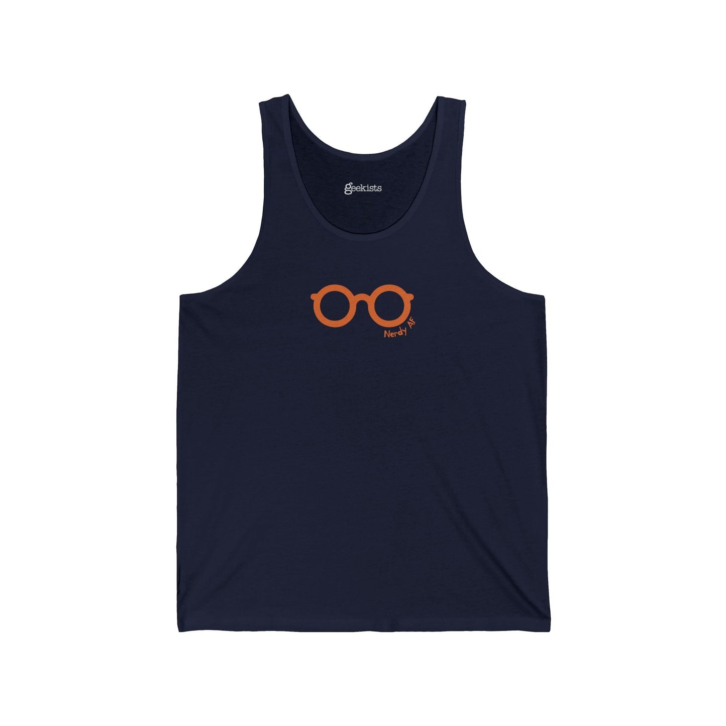 2XL-Navy Tank Top Nerdy AF Unisex Tank Top | Funny Graphic Summer Shirt for Geeks