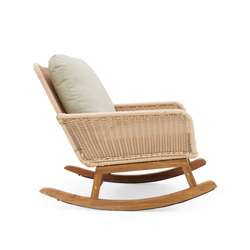 Furniture Indoor Outdoor Wooden Rocking Chair with Cushions | Cozy Reading Chair for Book Nerds Small Spaces | 1pc 2pc 3pc