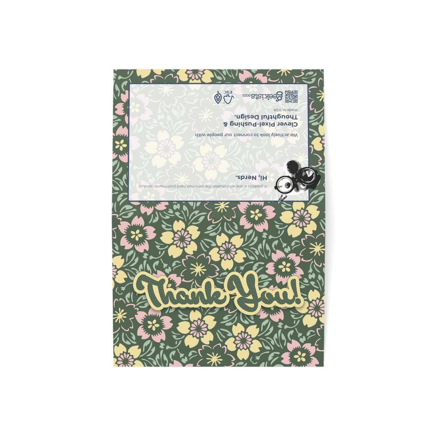Paper Stuff > Gift Giving > Greeting Cards Floral Thank You Card | Sweet Sentiment Greeting with Envelope