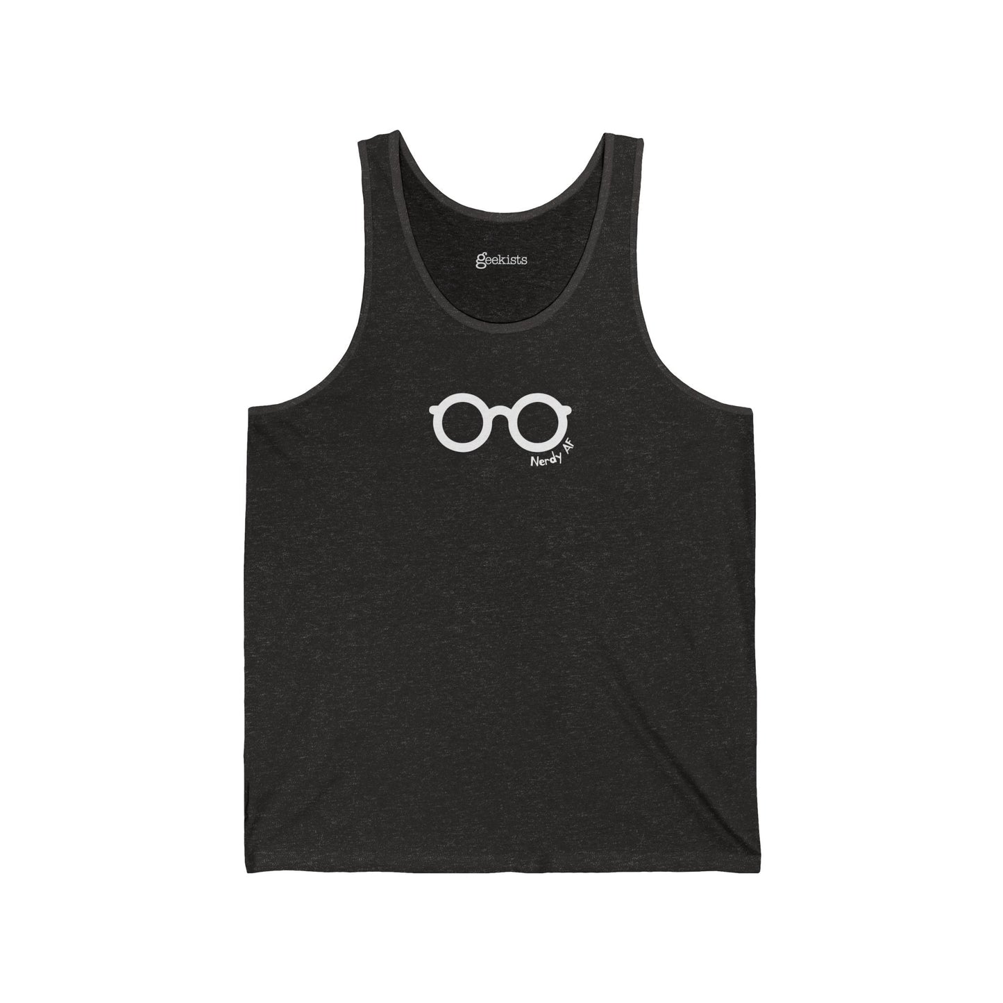 2XL-Charcoal-Black-TriBlend Clothing Stuff > Shirts & Tops > Full Pattern Unisex Tank Top Nerdy AF Unisex Tank Top | Funny Graphic Summer Shirt for Geeks