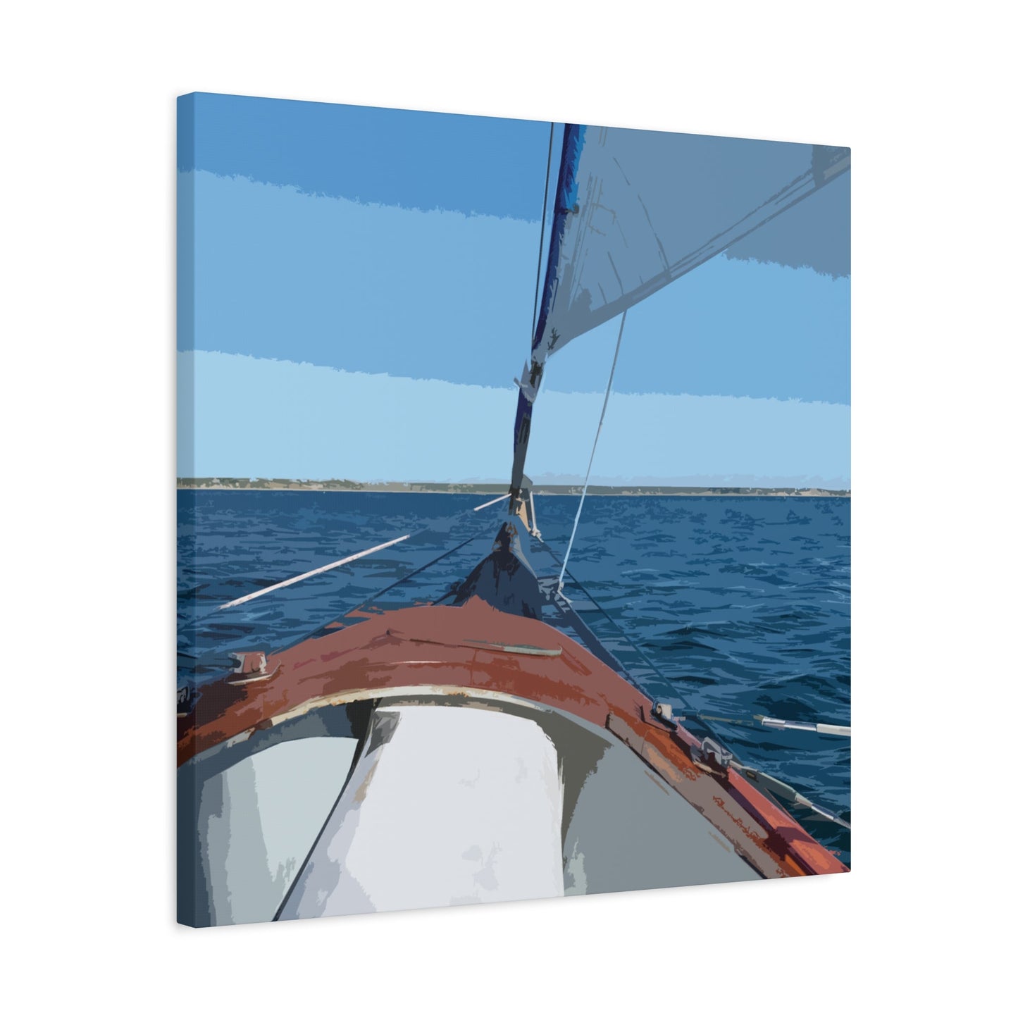 24″ x 24″ / 1.25" Canvas Cape Cod Sailboat | Matte Canvas, Stretched, 1.25" | Square Wall Art