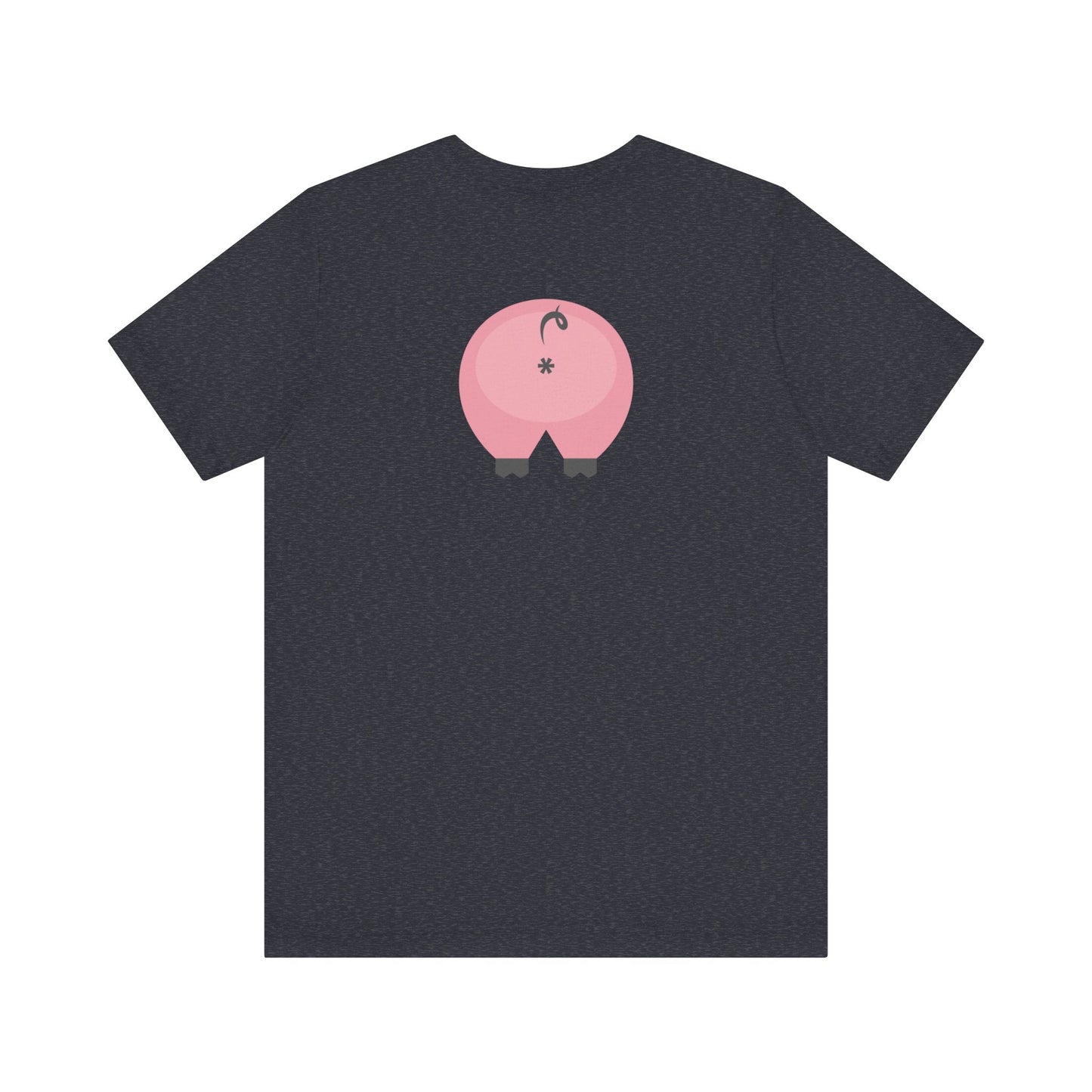 Heather Navy / 3XL Clothing Stuff > Shirts & Tops > Short Sleeve Jersey Tee Funny Pig Butt Short Sleeve Jersey Tee – Cheeky Gift for Animal Lovers