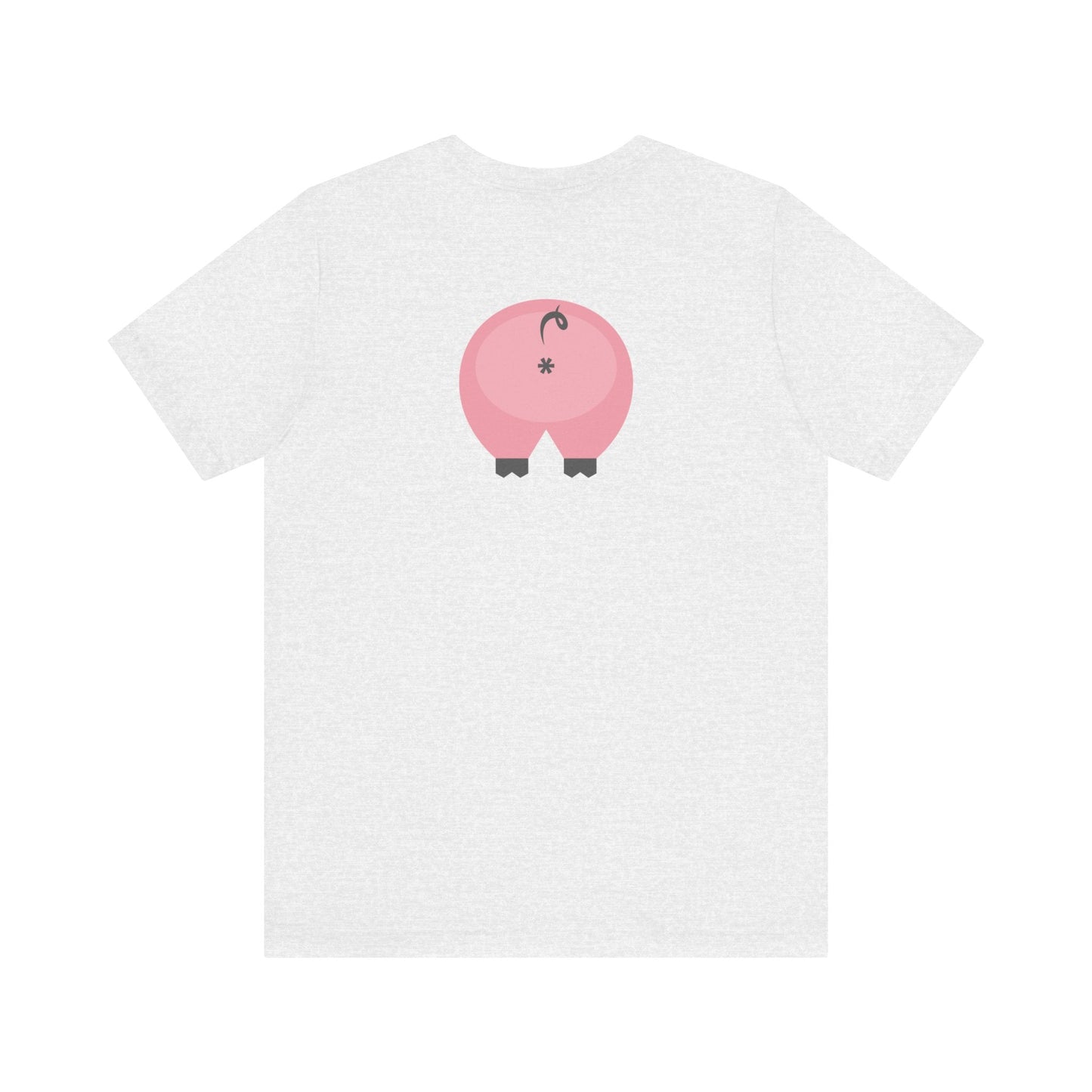 Ash / 3XL Clothing Stuff > Shirts & Tops > Short Sleeve Jersey Tee Funny Pig Butt Short Sleeve Jersey Tee – Cheeky Gift for Animal Lovers