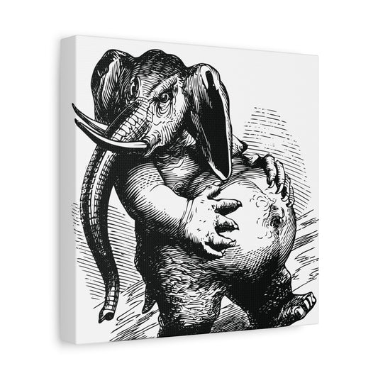 Behemoth from Dictionnaire Infernal 1863 — Victorian gothic elephant engraving canvas wall art | side