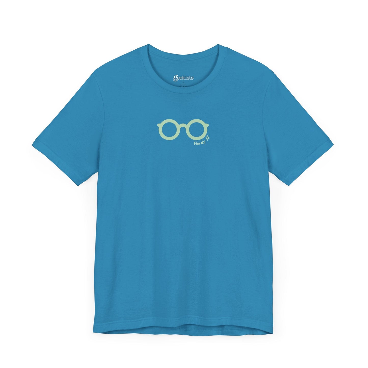 Clothing Stuff > Shirts & Tops > Lightweight Jersey Tee Nerdy AF Graphic Tee | Unisex Funny Nerd Shirt for Geeks