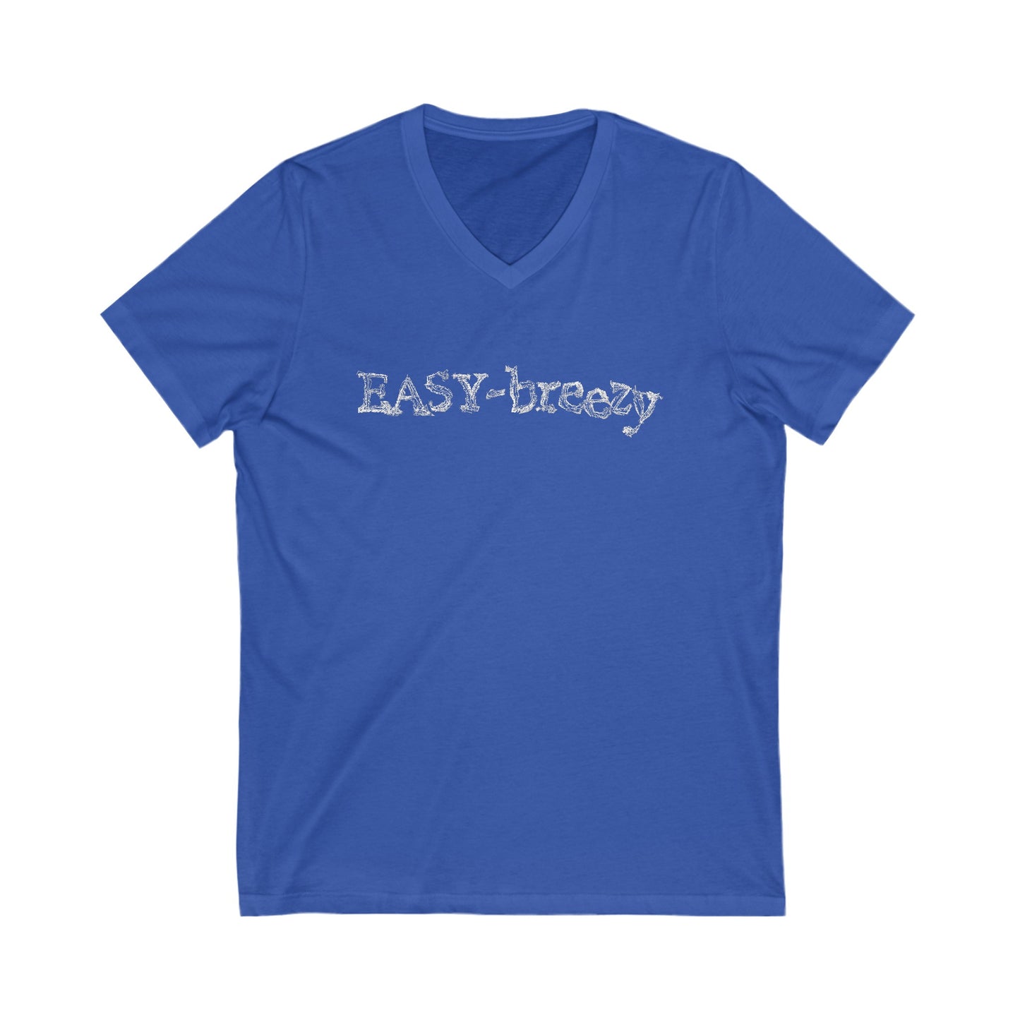 V-neck Men's Clothing Regular fit Short Sleeve T-shirts Unisex V-neck Women's Clothing True Royal
