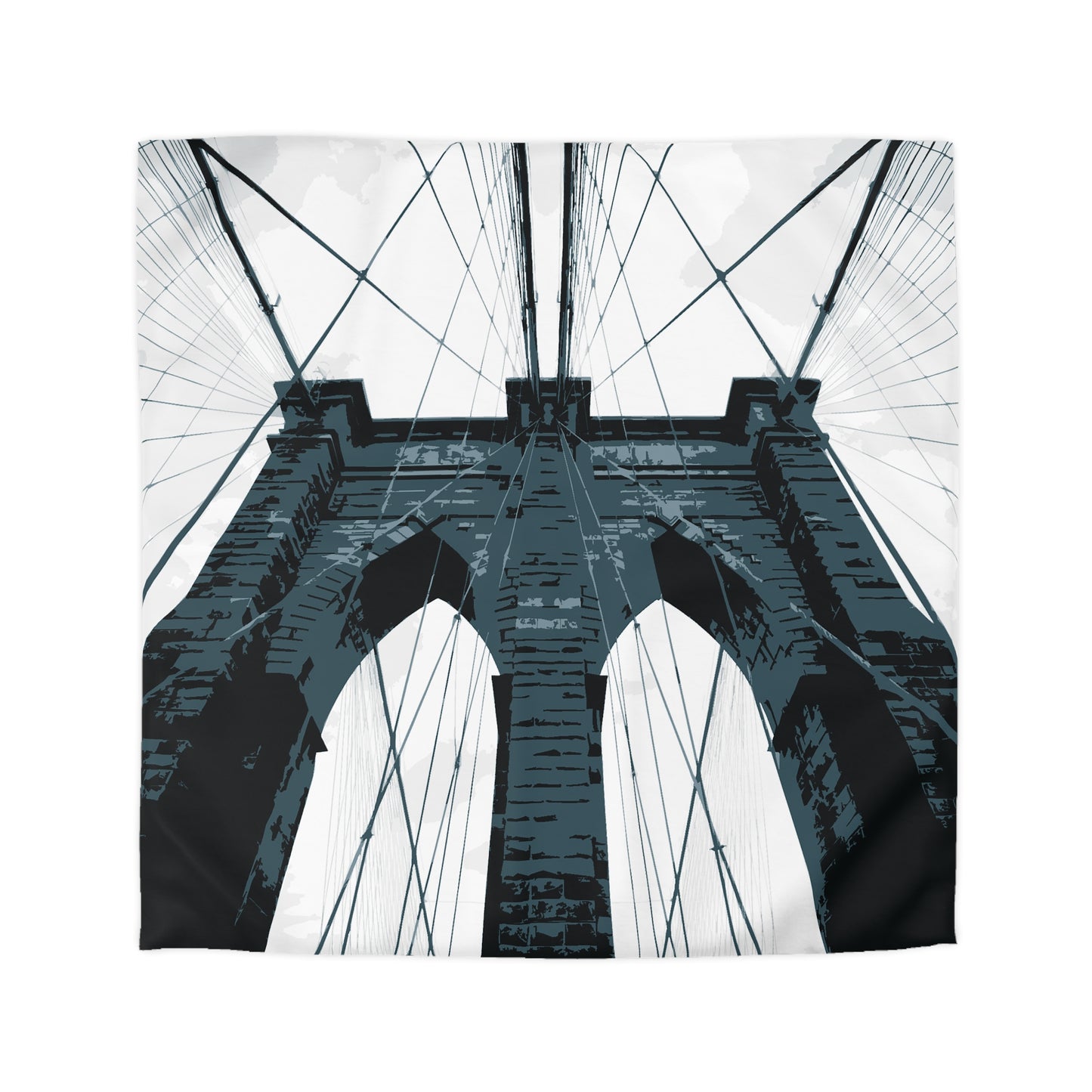 Brooklyn Bridge NYC Microfiber Duvet Cover — Graphic — Detail