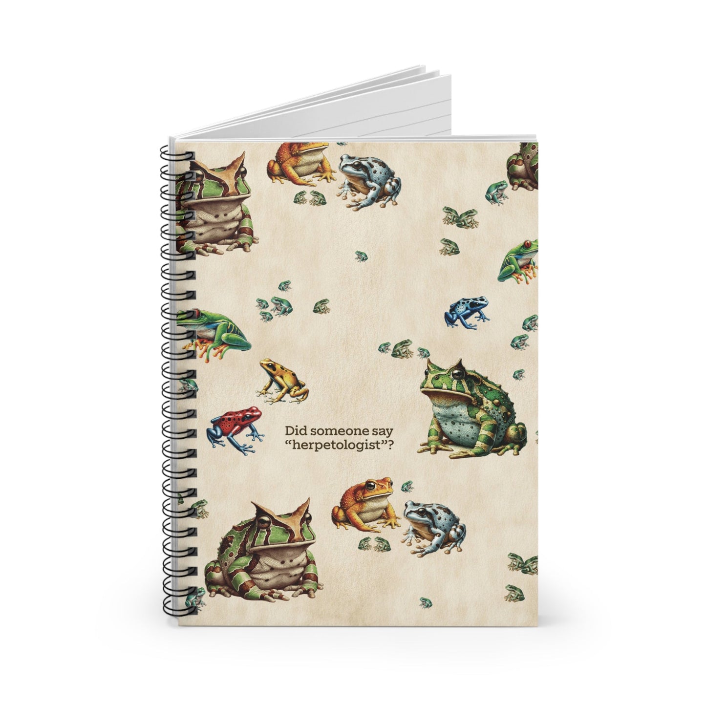 One-Size Paper products Biology Frogs Spiral Notebook | Ruled Line | 118-Page Journal