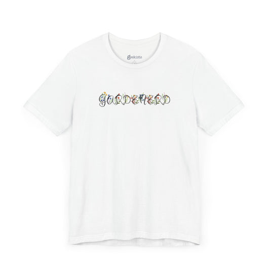 Clothing Stuff > Shirts & Tops > Short Sleeve Jersey Tee Watercolor Gardenerd Flower T-Shirt – Garden Nerd Tee for Plant Moms & Flower Lovers | Unisex Jersey Fit