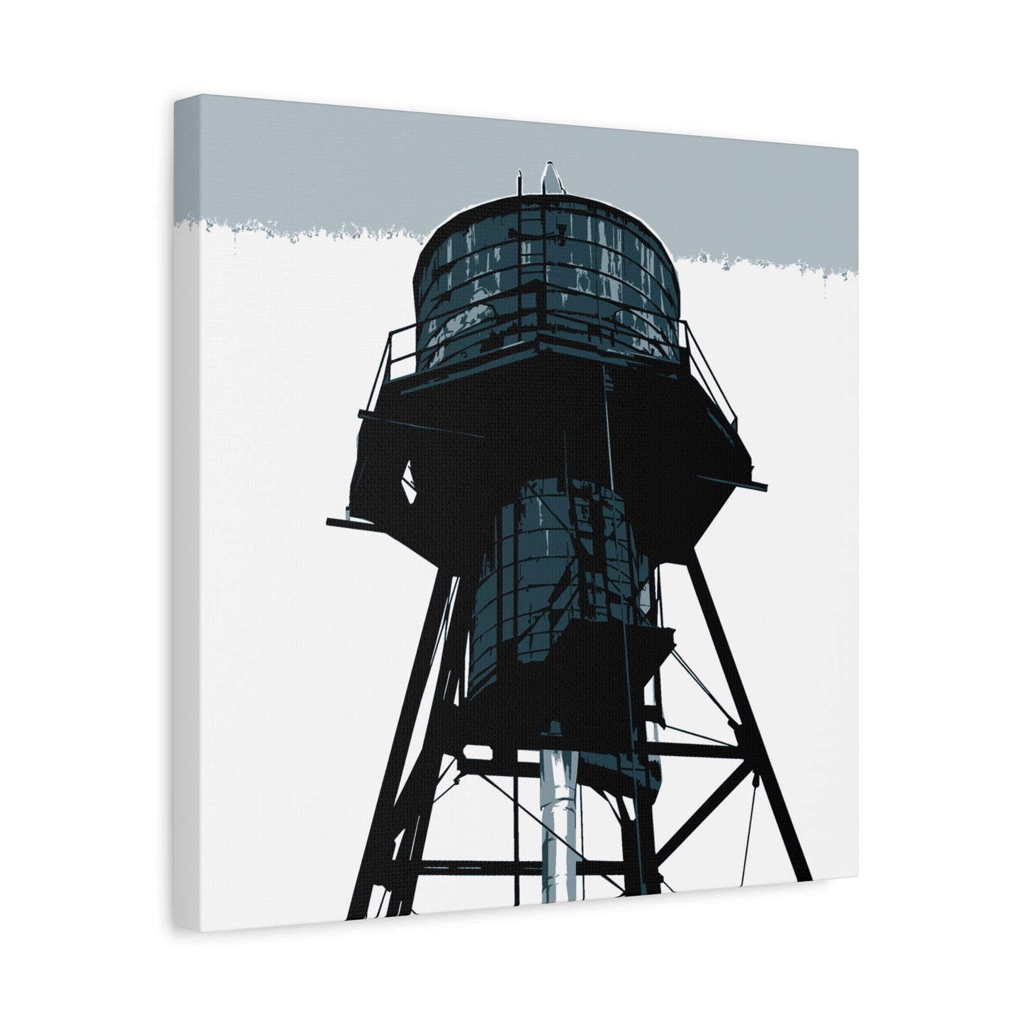 NYC Water Tower Square Stretched Canvas Print — Graphic — Detail