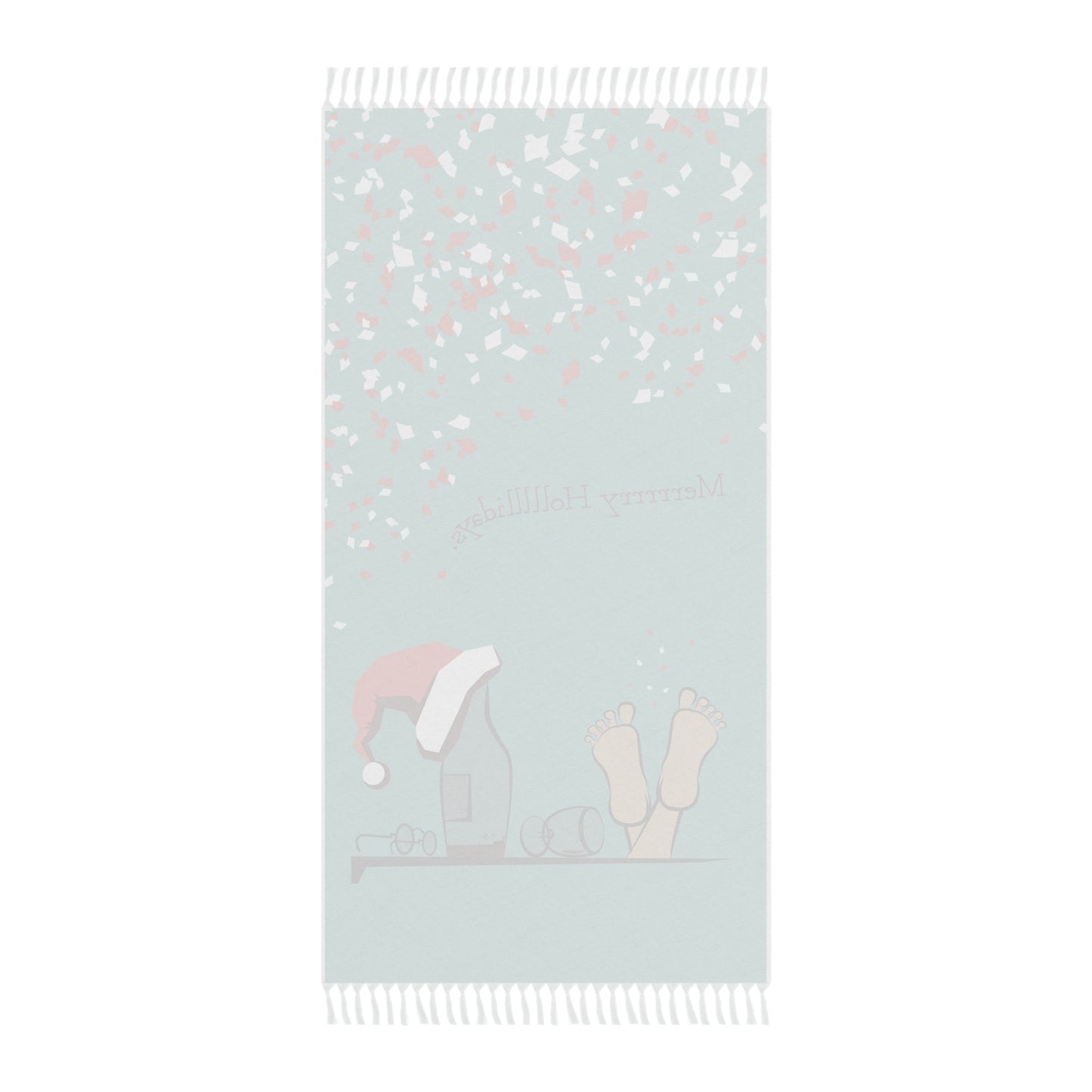 Home Stuff > Outdoor Living > Boho Beach Blanket Merry Holidays Drunk Santa Beach Blanket | Funny Christmas in July Blanket