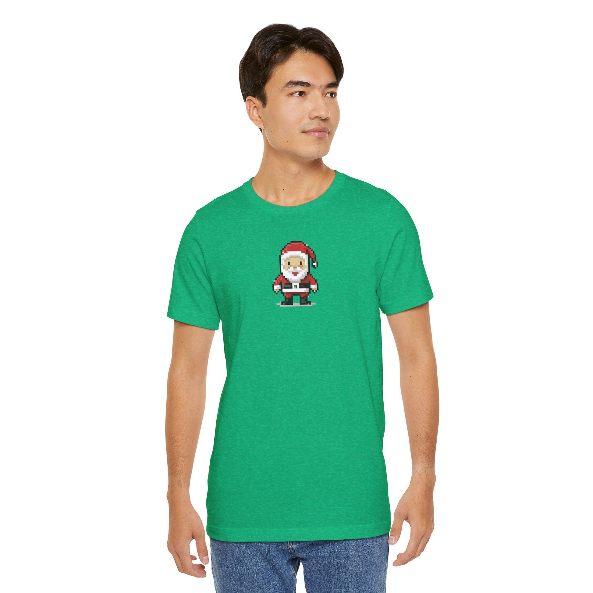 T-Shirt 8-bit Santa Unisex T-Shirt | Lightweight Jersey Tee | Graphic Shirts for All Seasons