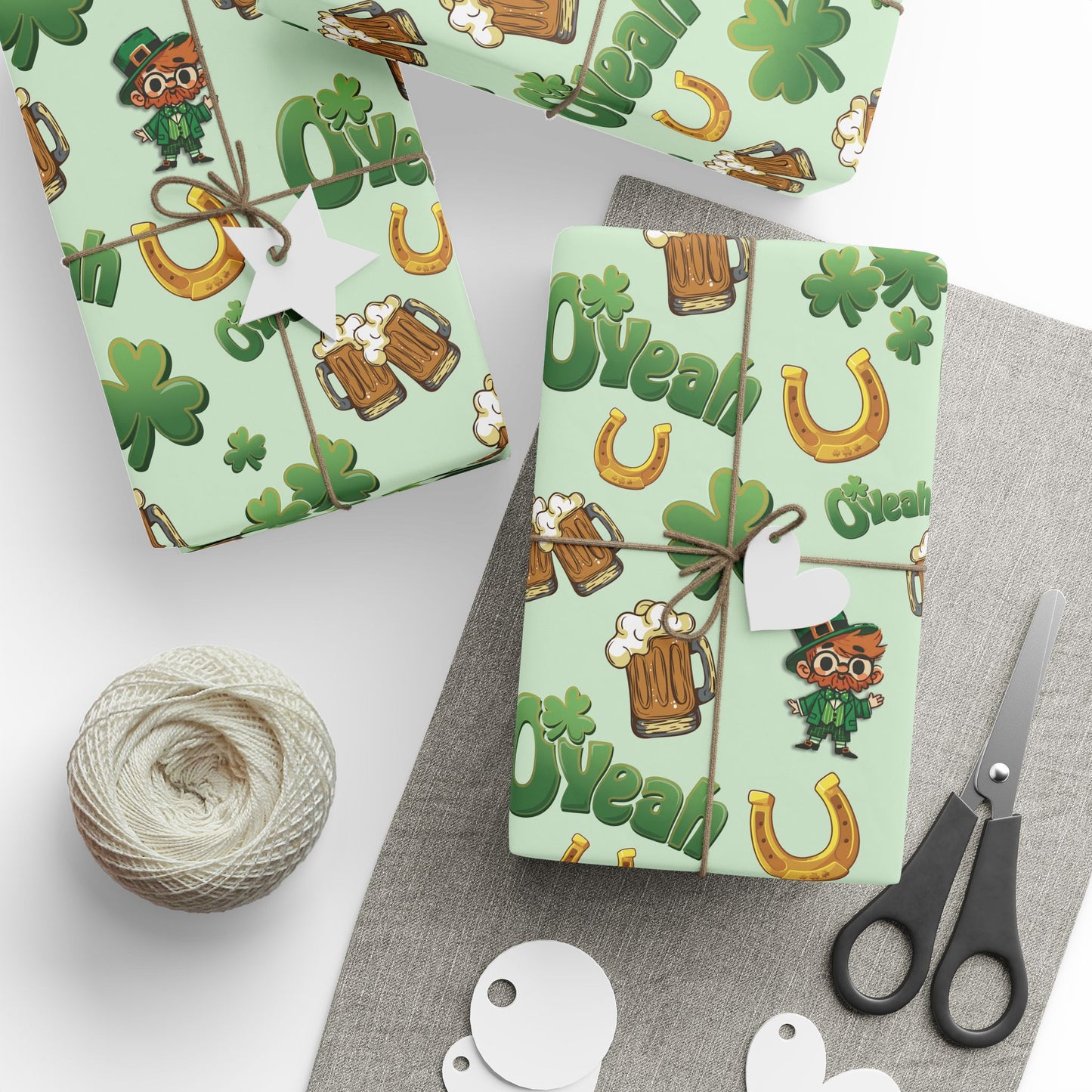 Funny Leprechaun Wrapping Paper - “Find the Nerdy One” Puzzle Gift Wrap