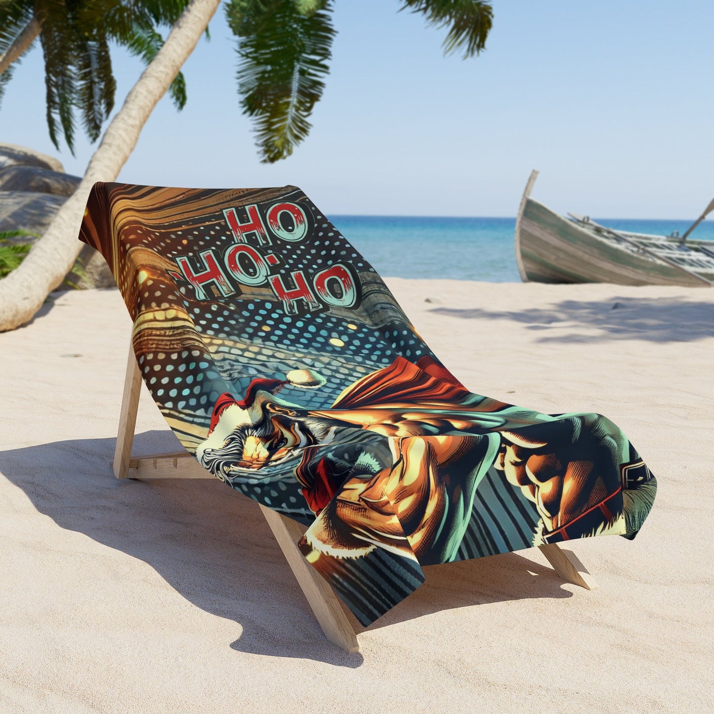 Home Stuff > Outdoor Living > Plush Beach Towel Sexy Santa Beach Towel | Essential Poolside Accessories | Thick Cotton Backing