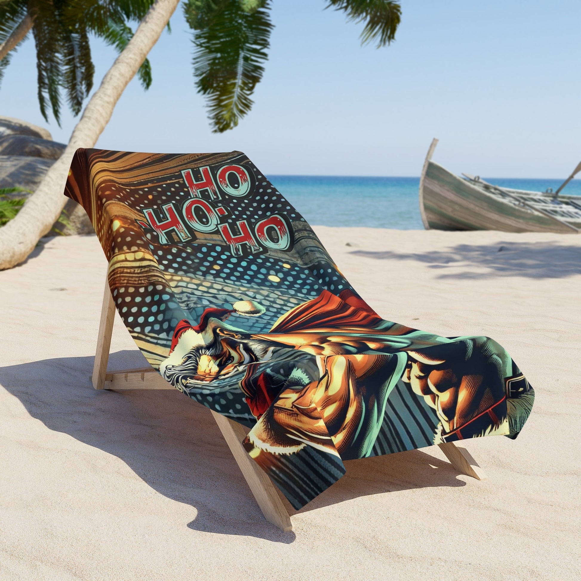 Home Stuff > Outdoor Living > Plush Beach Towel Sexy Santa Beach Towel | Essential Poolside Accessories | Thick Cotton Backing