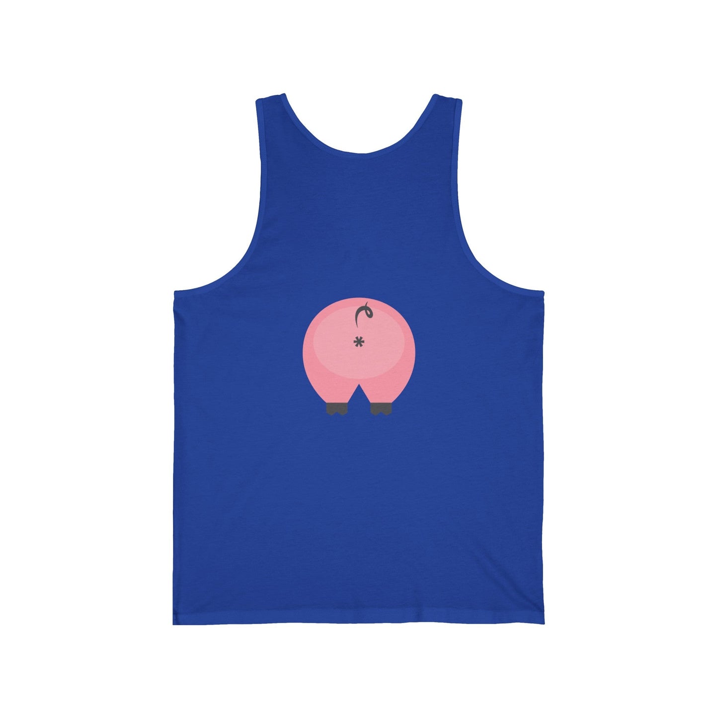 2XL / True Royal Clothing Stuff > Shirts & Tops > Jersey Tank Top Funny Pig Butt Jersey Tank Top – Cheeky Gift for Animal Lovers