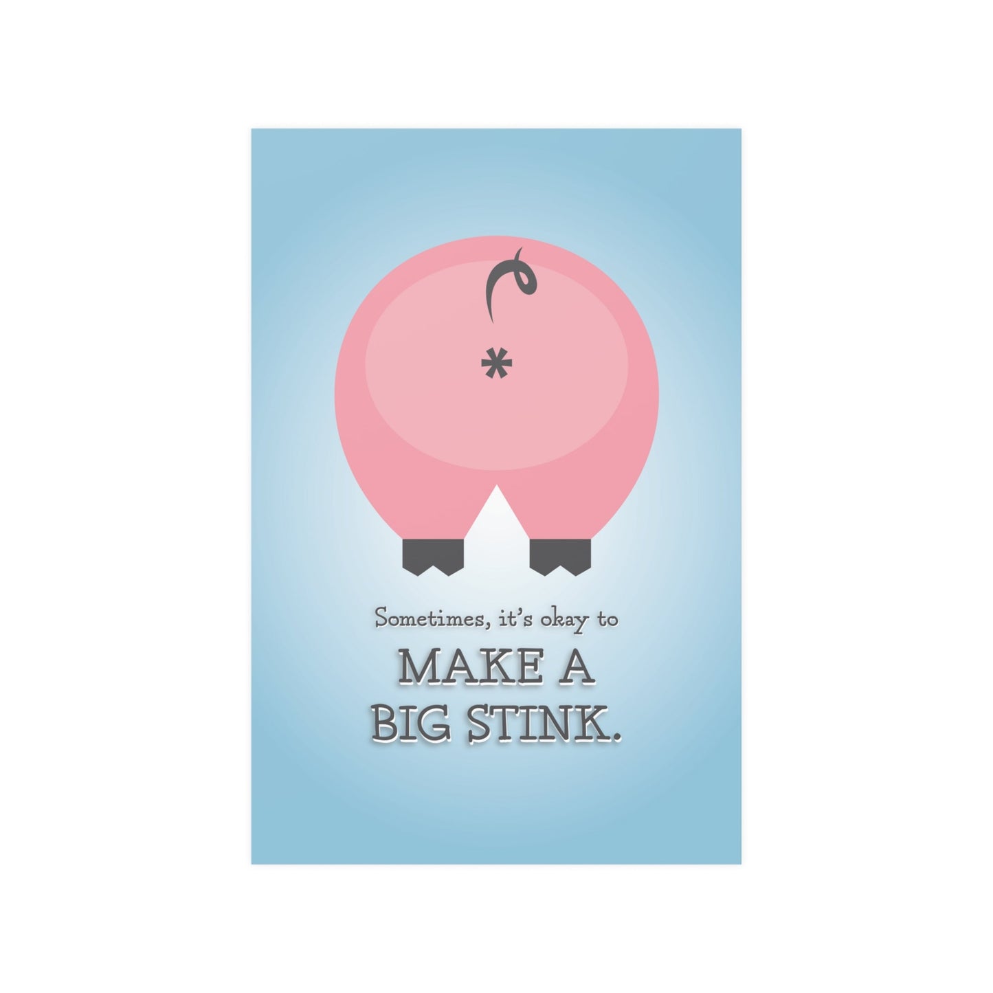 24″ x 36″ Home Stuff > Home Decor > Low-Glare Satin Poster Funny Pig Butt Low-Glare Satin Poster – Cheeky Gift for Animal Lovers