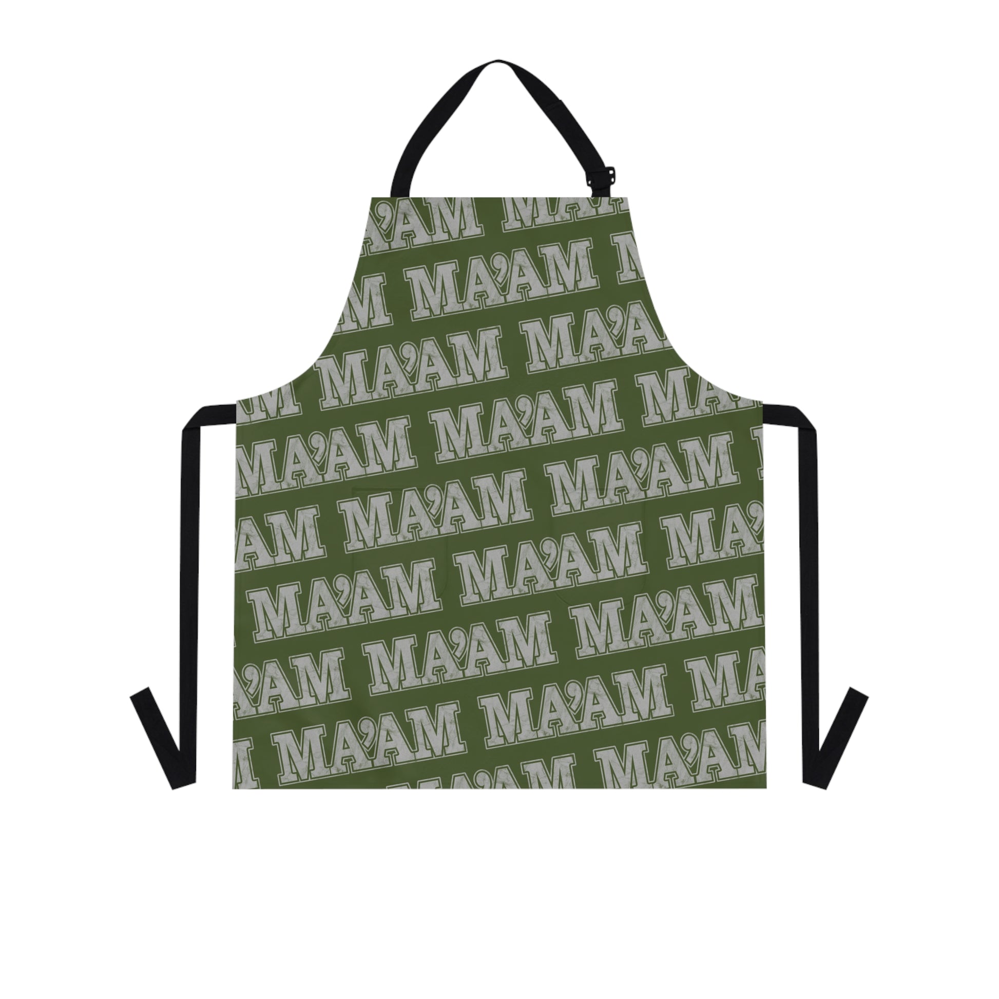 ma'am alpha female military nerd apron – distressed military pattern – one size
