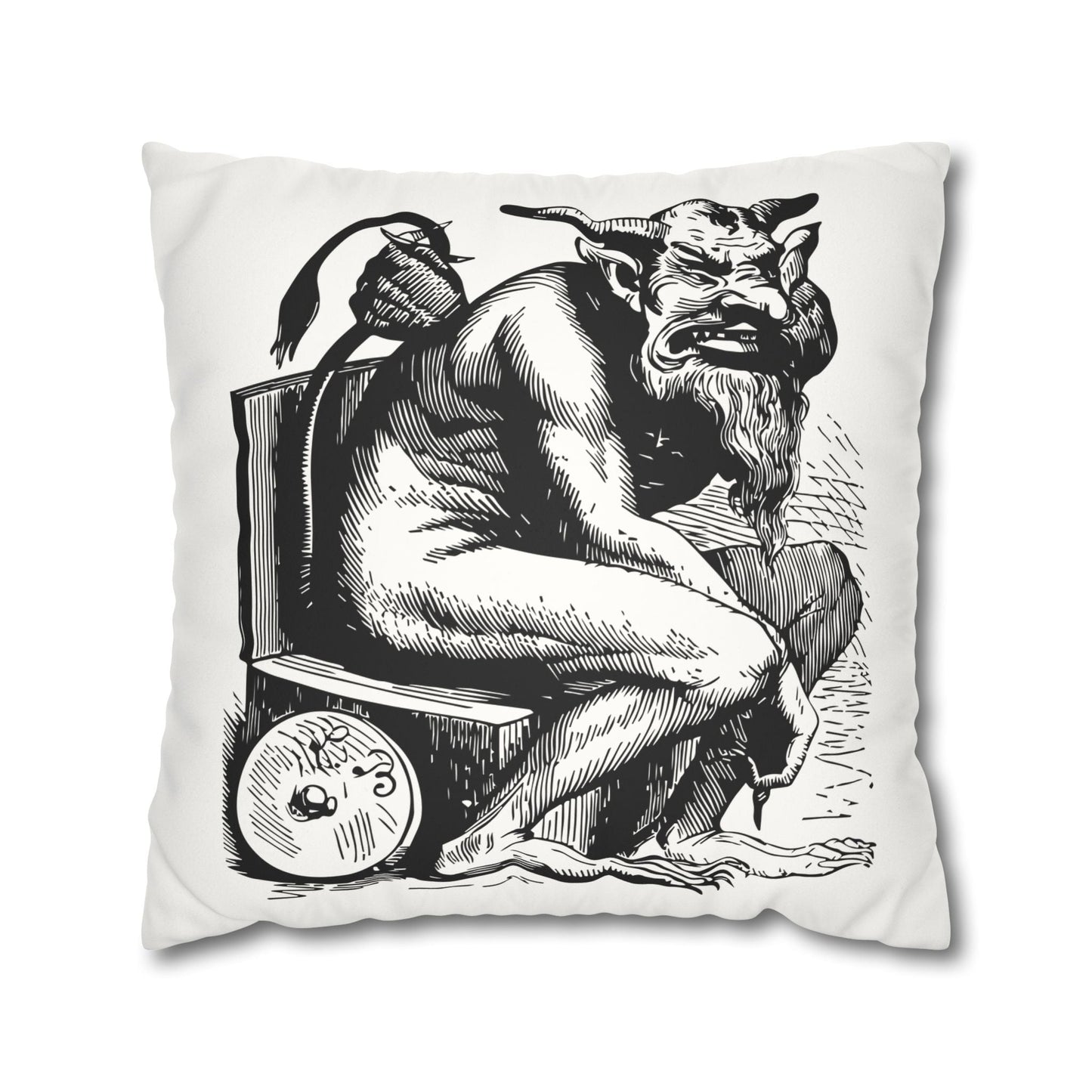 Belphégor from Dictionnaire Infernal 1863 — Victorian gothic sloth demon engraving throw pillow | variant