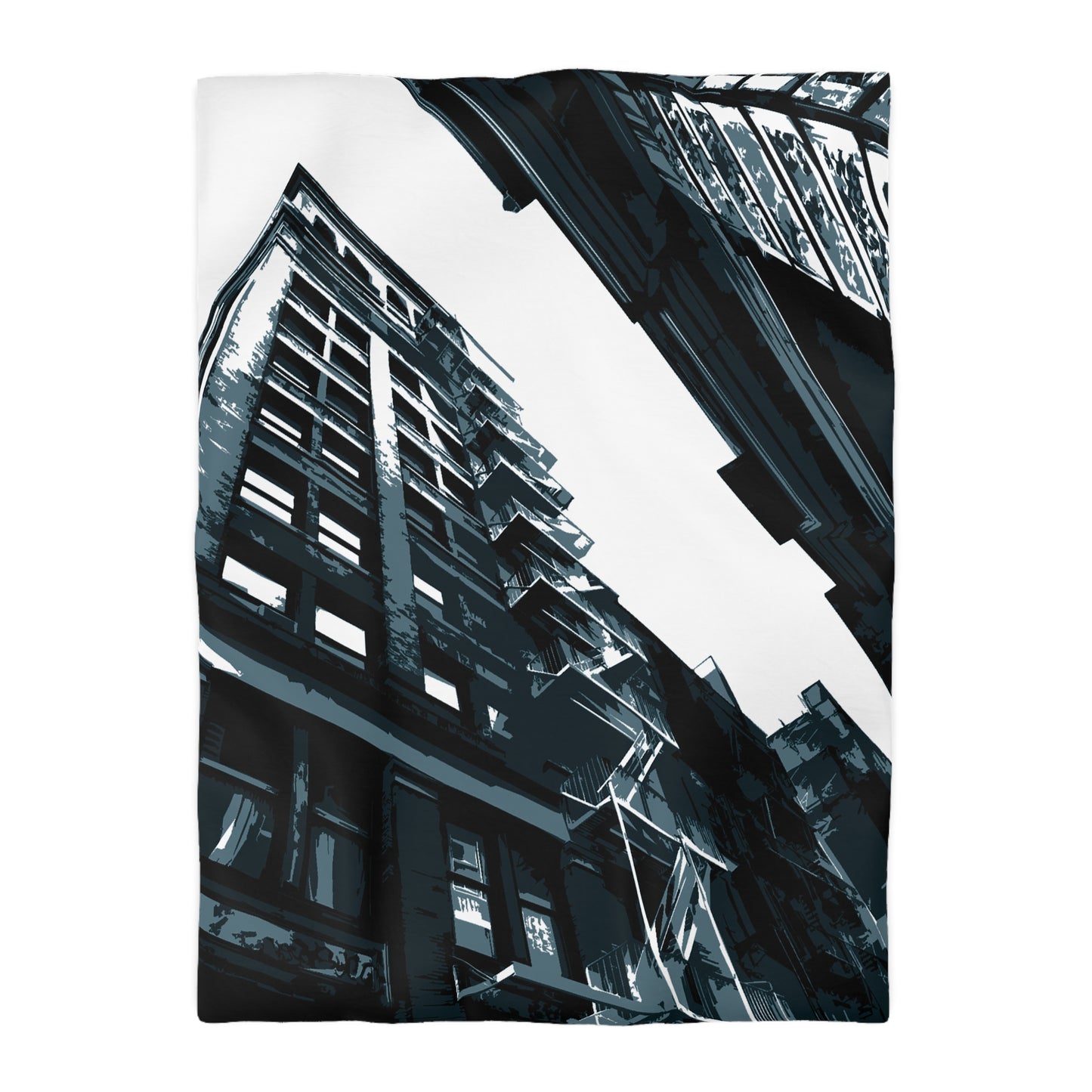SoHo NYC Grunge Microfiber Duvet Cover — Graphic — Detail