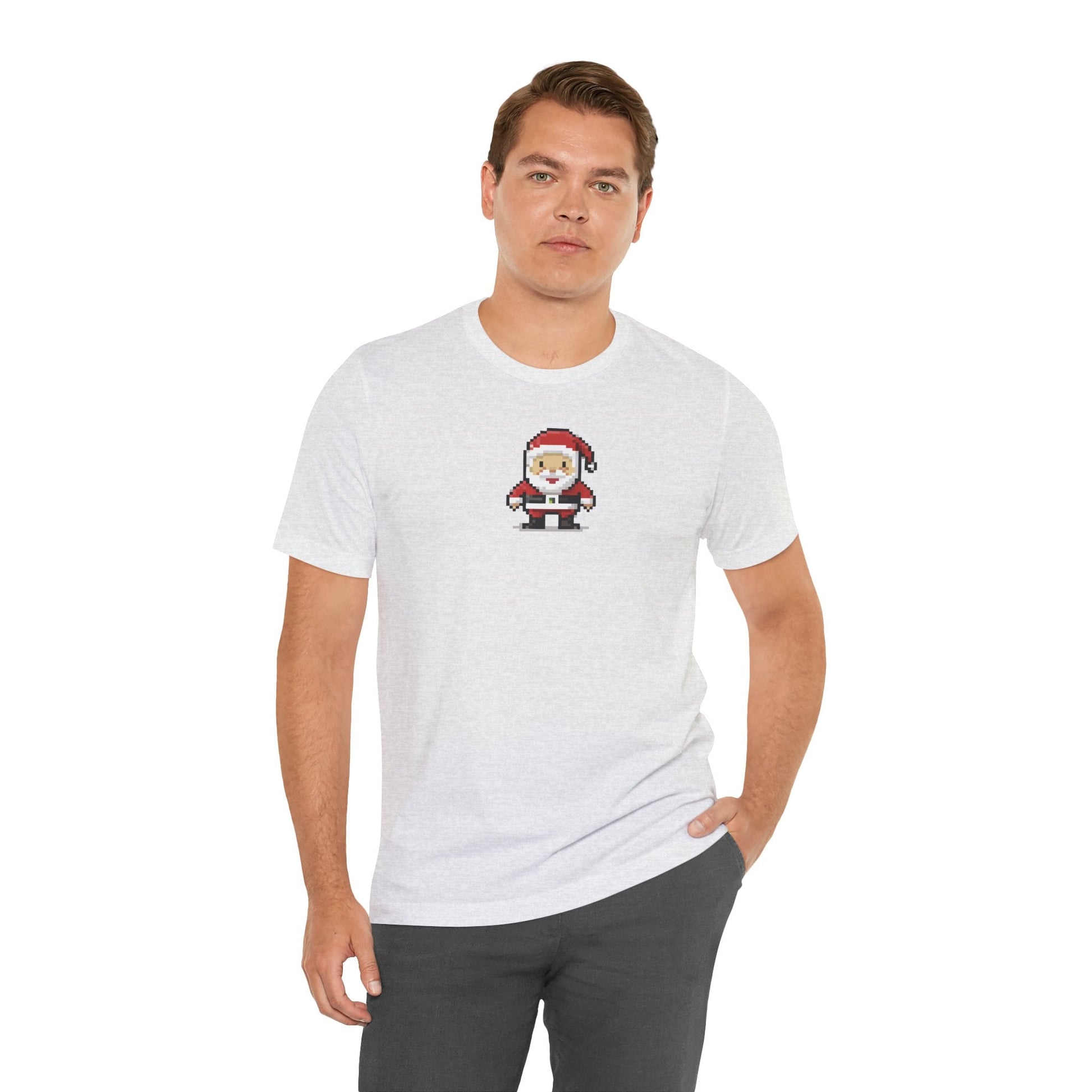 T-Shirt 8-bit Santa Unisex T-Shirt | Lightweight Jersey Tee | Graphic Shirts for All Seasons