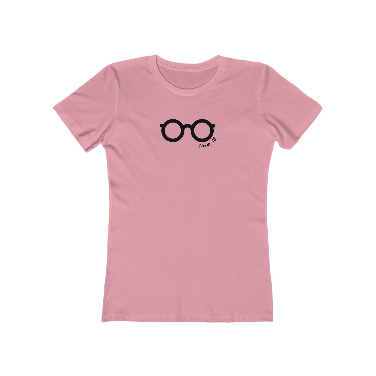 Solid-Light-Pink-2XL T-Shirt Nerdy AF Women’s Slim Fit Tee | Funny Graphic Shirt for Geeks