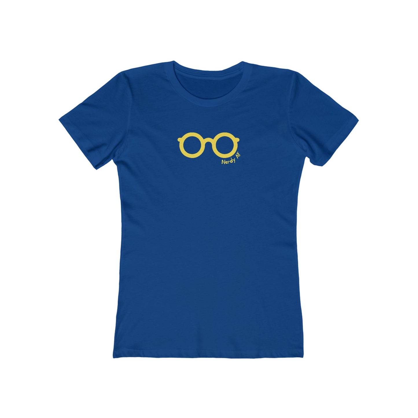 Solid-Royal-2XL T-Shirt Nerdy AF Women’s Slim Fit Tee | Funny Graphic Shirt for Geeks
