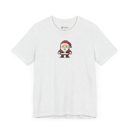 Ash-4XL T-Shirt 8-bit Santa Unisex T-Shirt | Lightweight Jersey Tee | Graphic Shirts for All Seasons
