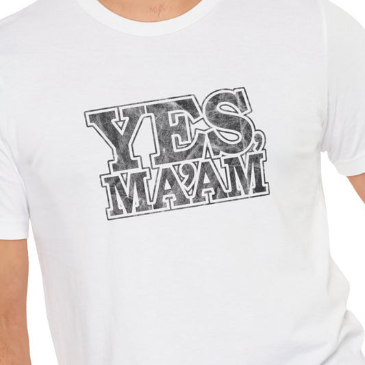 yes ma'am alpha female military nerd t-shirt – distressed – deep heather