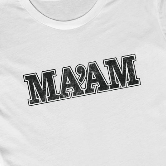 Ma'am Alpha Female Military Nerd T-Shirt – Distressed – Solid Light Pink