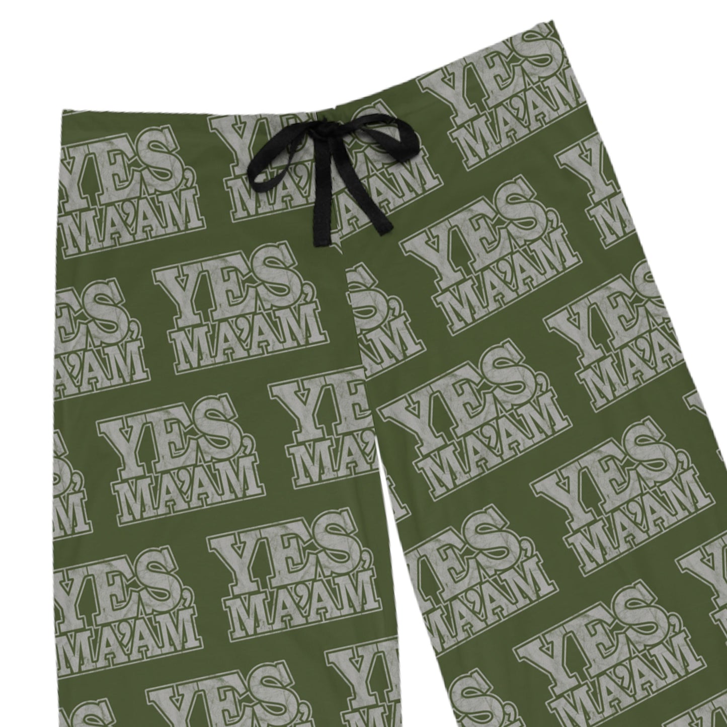 yes ma’am alpha female military nerd pajama bottoms – distressed military pattern – s