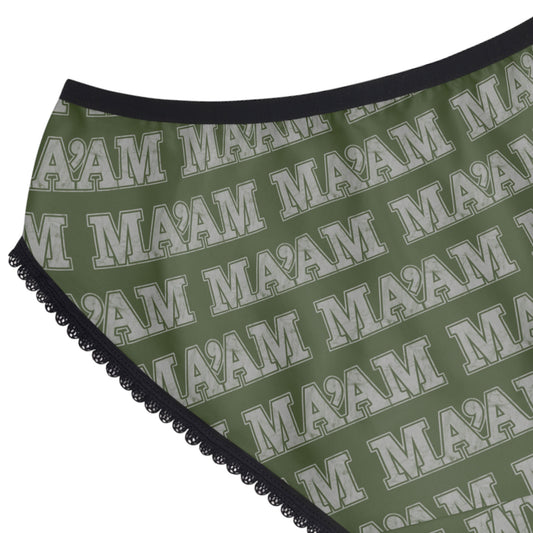 ma’am alpha female military nerd briefs – distressed military pattern – s