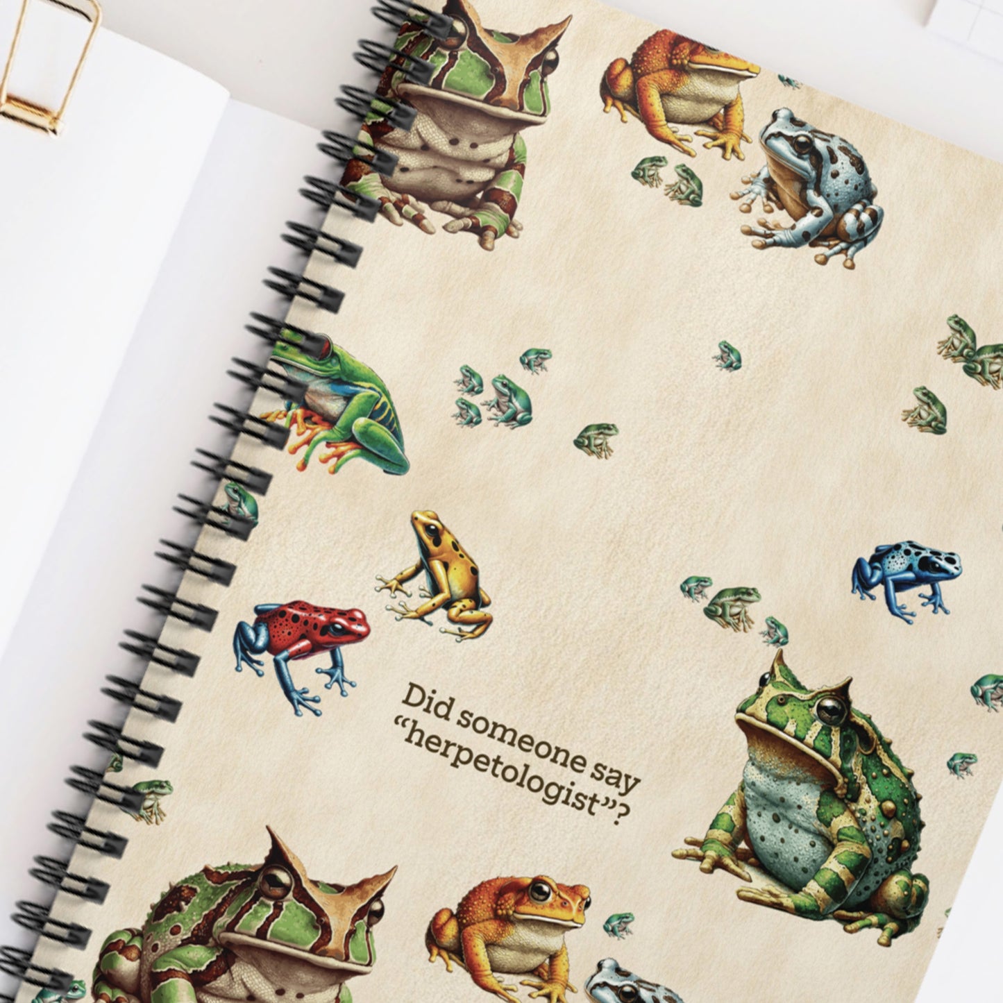 Frog Spiral Notebook | “Did Someone Say Herpetologist” | 118-Page Science Nerd Journal