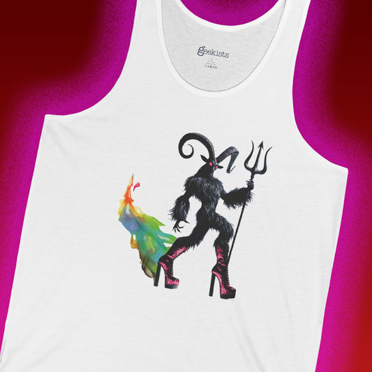 PriDE MONth Demon Tank Top | Gay Demon Pride Shirt | Queer Rainbow Graphic Muscle Tee