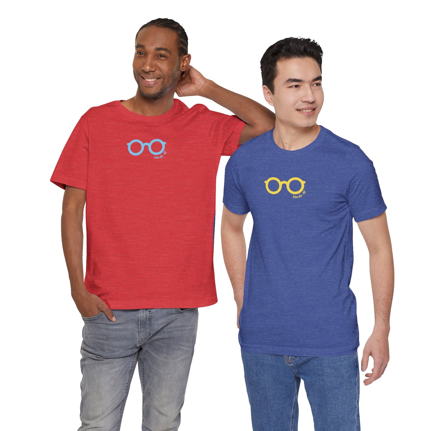 Clothing Stuff > Shirts & Tops > Lightweight Jersey Tee Nerdy AF Graphic Tee | Unisex Funny Nerd Shirt for Geeks
