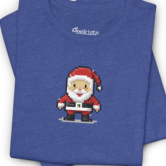 T-Shirt 8-bit Santa Unisex T-Shirt | Lightweight Jersey Tee | Graphic Shirts for All Seasons