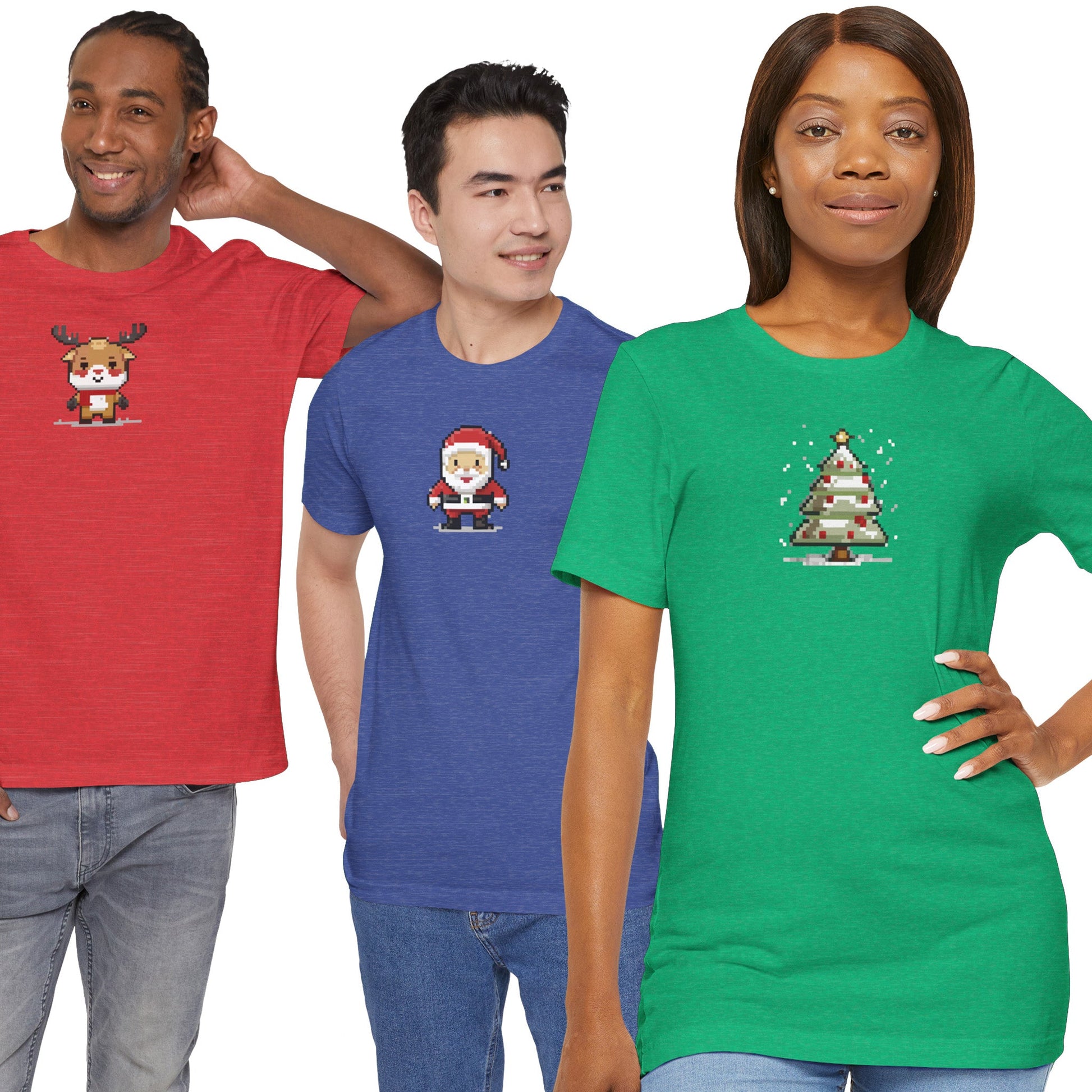 T-Shirt 8-bit Xmas Tree Unisex T-Shirt | Lightweight Jersey Tee | Graphic Shirts for All Seasons