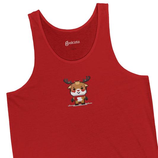 Tank Top 8-Bit Reindeer Unisex Tank Top | Lightweight Jersey Tank | Graphic Shirts for Summer