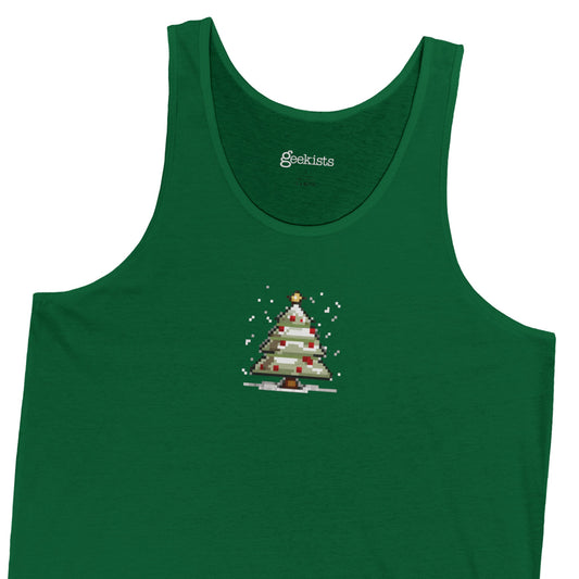Tank Top 8-Bit Xmas Tree Unisex Tank Top | Lightweight Jersey Tank | Graphic Shirts for Summer