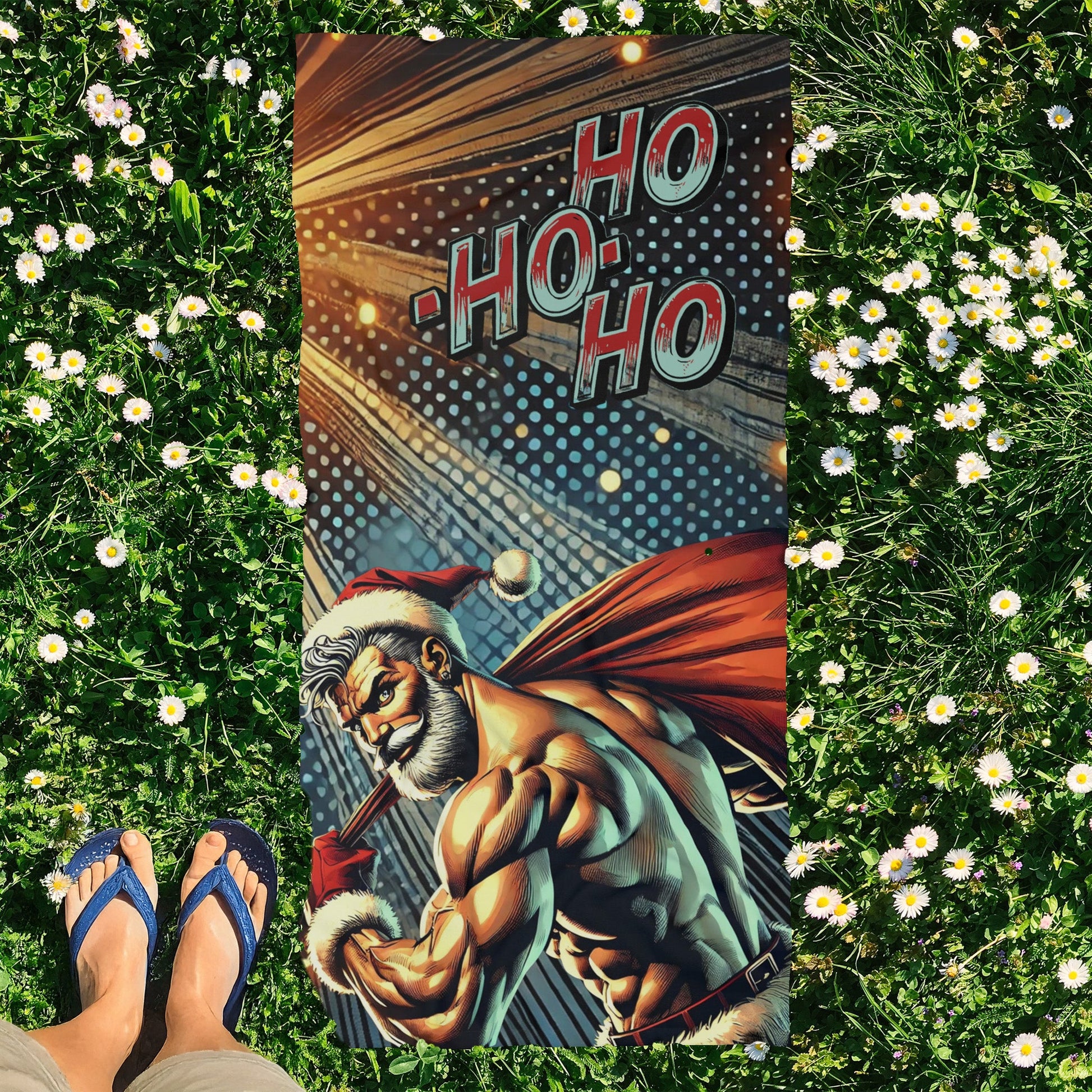 Home Stuff > Outdoor Living > Plush Beach Towel Sexy Santa Beach Towel | Essential Poolside Accessories | Thick Cotton Backing