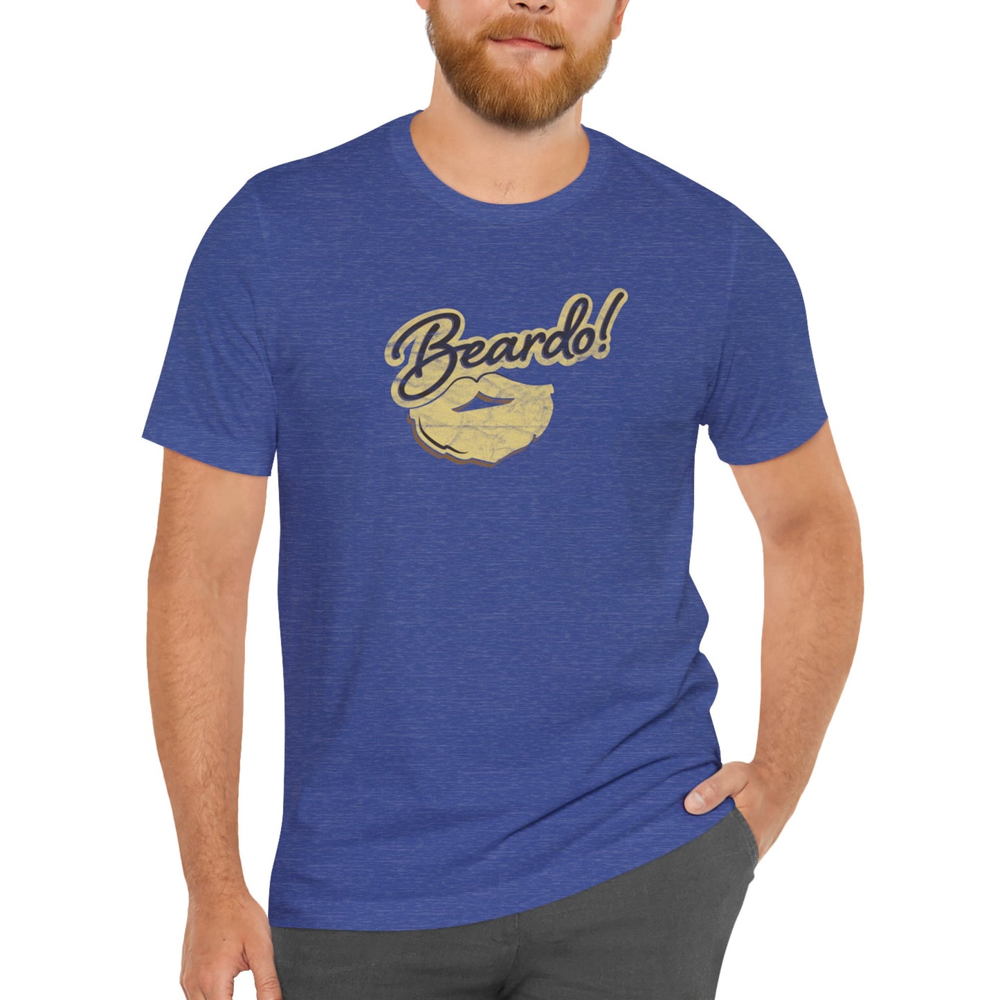 Heather-True-Royal-4XL T-Shirt Punny Beardo Unisex T-Shirt | Distressed Retro Tee | Graphic Shirts for Bearded Nerds