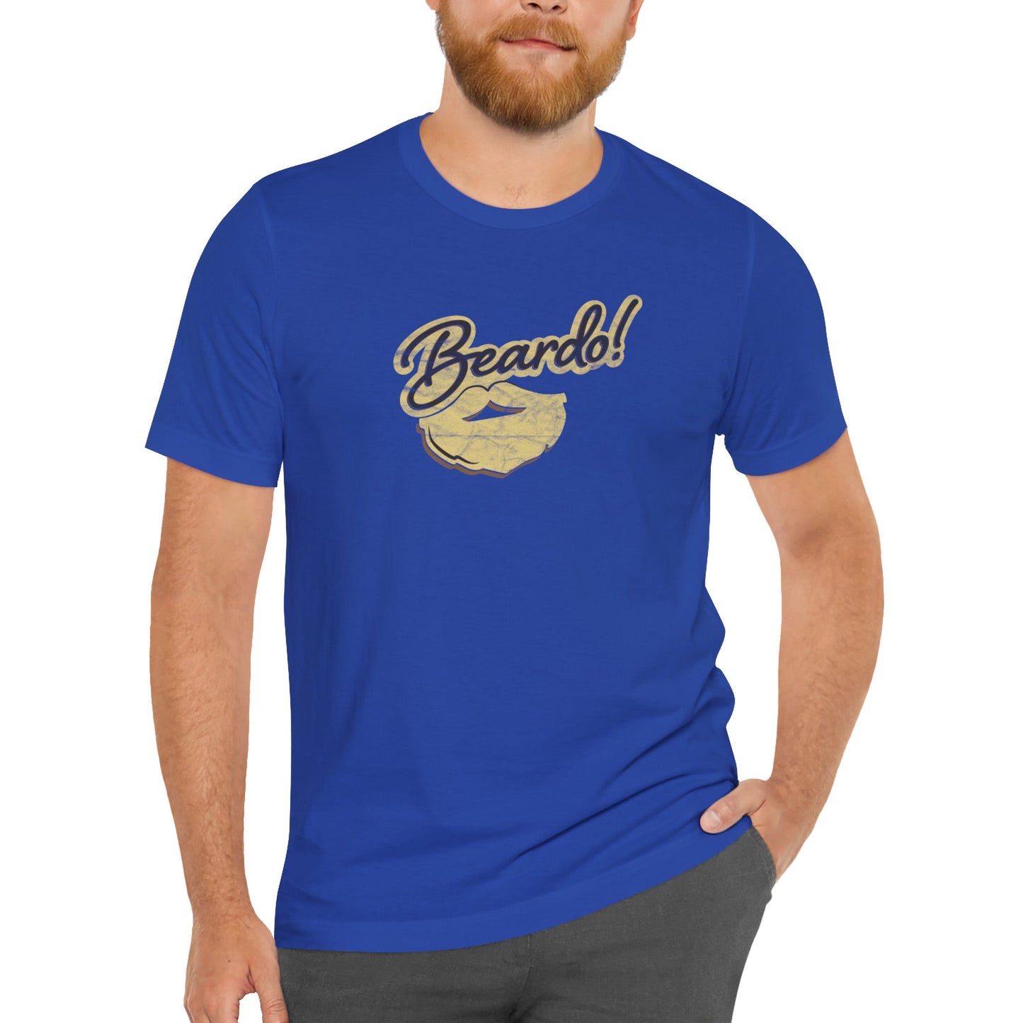 True-Royal-5XL T-Shirt Punny Beardo Unisex T-Shirt | Distressed Retro Tee | Graphic Shirts for Bearded Nerds